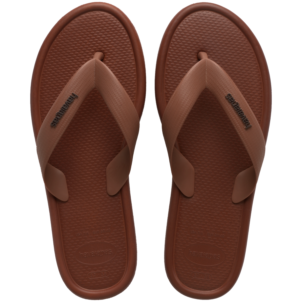 Women's Puffed Up Flip Flops - RUST